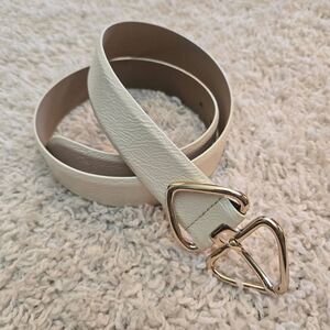 B-Low the Belt Ivory Patent Leather Belt S
